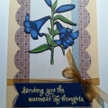 handgemachte Karte Blaue Blume
