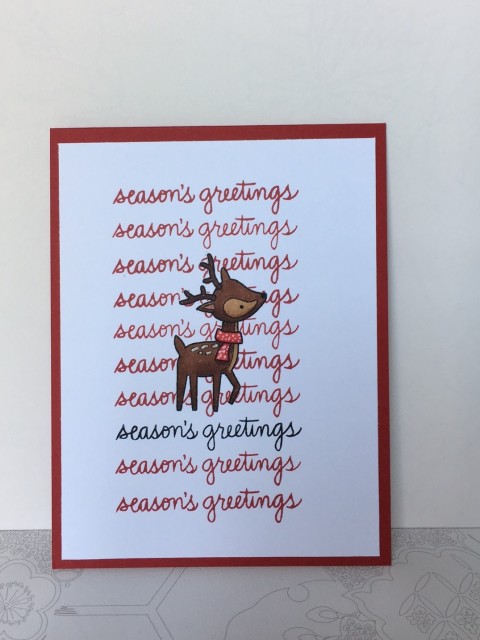 Christmas Card Deer red